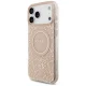 Guess IML Flowers Electro Pearl Strap MagSafe dėklas iPhone 17 Pro Max, rožinis