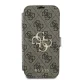 Atverčiamas dėklas „Guess 4G Metal Logo“ iPhone 16 Pro Max, rudas