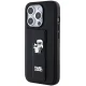 Karl Lagerfeld dėklas iPhone 14 Pro su Gripstand Saffiano Karl&Choupette, juodas