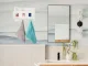 Hanging Bathroom Shelf with Hooks, White