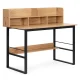 ModernHome Computer Desk with Hutch 120x60 cm Loft Style, Light Oak