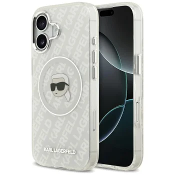 Karl Lagerfeld IML Karl Head Logo MagSafe dėklas iPhone 17, pilkas