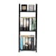 Modernhome CWJ302480L BLACK Wooden Shelf with Metal Frame, 3 Shelves, Black