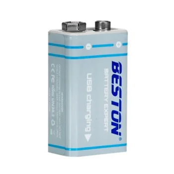 Įkraunama 9V Li-Ion baterija 1000mAh su USB-C ir laidu