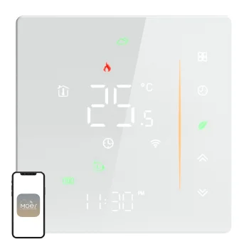 MOES WHT-006-GB-WH Wi-Fi termostatas elektriniam šildymui, baltas