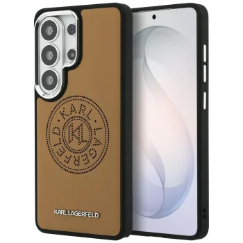 Karl Lagerfeld Perforated KL MagSafe dėklas Samsung Galaxy S26 Ultra, rudas