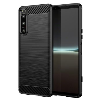Sony Xperia 5 IV Carbon Flexible Cover TPU Case, Black
