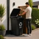 2 šiukšlių dėžių rinkinys (2x 240 l), juoda ir ruda