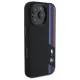 BMW dėklas iPhone 16 Pro Max telefonui Silicone Cut Tricolor Lines MagSafe, juodas