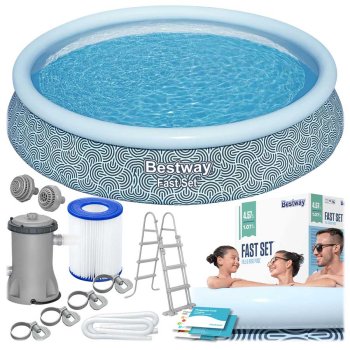 Pripučiamas baseinas Bestway 57372 Fast Set, 457x107 cm (11-in-1)