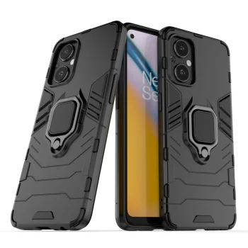 Dėklas OnePlus Nord N20 5G Ring Armor, hibridinis su žiedu, juodas