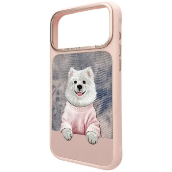 Nimmy Gentle Pets Dog dėklas iPhone 17 Pro Max telefonui su MagSafe, rožinis