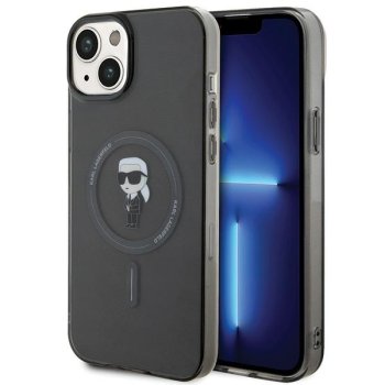 Karl Lagerfeld iPhone 15 Plus Case IML Ikonik MagSafe, Black
