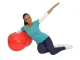 Gimnastikos kamuolys Peanut su pompa 40 x 80 cm, raudonas