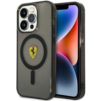 Ferrari Translucent dėklas iPhone 14 Pro Max telefonui su MagSafe, juodas