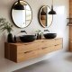 ModernHome Round LED Bathroom Mirror, 80 cm, 3 Light Colors, Anti-Fog