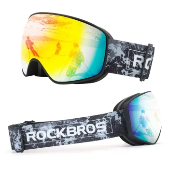 Vaikiški slidinėjimo akiniai Rockbros SP284 Anti-Fog su UV filtru, juodi