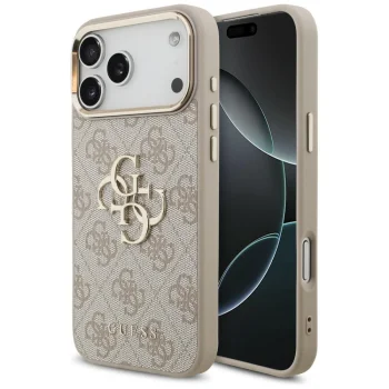 Guess 4G Big 4G Classic Logo dėklas iPhone 17 Pro Max / 18 Pro Max, rausvas auksas