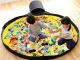 Toy Storage Basket with Play Mat and Lid, Grey