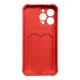 Apple iPhone 7 8 Plus 5.5\" Silicone Wallet Card Case, Red