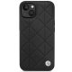 BMW dėklas iPhone 14 telefonui Leather Quilted, juodas