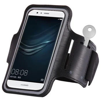 Universalus sportinis dėklas ant rankos telefonams iki 6", juodas