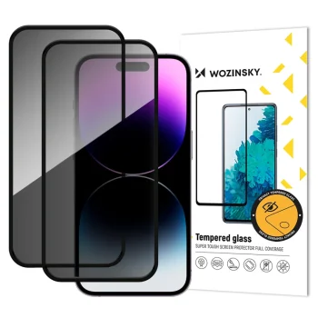 Wozinsky Privacy Glass apsauginis stiklas iPhone 17 Pro Max telefonui, 2 vnt.