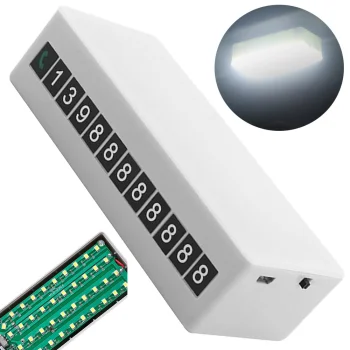 Magnetinis LED telefono numerio šviestuvas automobiliui, baltas