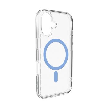 Puro Lite Mag dėklas, skirtas iPhone 17 su MagSafe, skaidrus su mėlynu žiedu