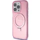 Guess Ring Stand Script Glitter MagSafe dėklas iPhone 15 Pro, rožinis