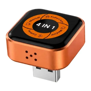 Carlinkit Mini Ultra 6 belaidis CarPlay ir Android Auto adapteris, juodas / oranžinis
