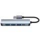 Tech-Protect V0 5-in-1 USB-A šakotuvas (USB 3.0 / 3x USB 2.0 / USB-C), pilkas