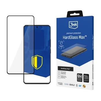 Grūdintas apsauginis stiklas 3mk HardGlass Max, skirtas Xiaomi Poco X6 Pro 5G, juodas