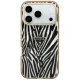 Guess IML Zebra Glitter MagSafe dėklas iPhone 17 Pro / 18 Pro, auksinis