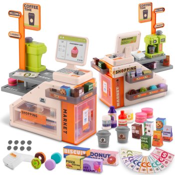 Ricokids Interactive Play Cash Register and Cafe Set, Multicolor
