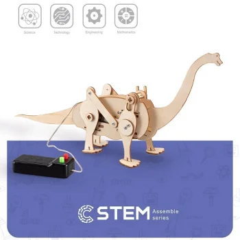 Medinis konstruktorius robotas brachiozauras, STEM mokomasis žaislas