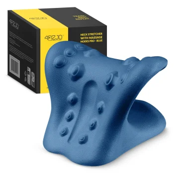 Neck Stretching and Massage Pillow 4FIZJO PRO, Navy Blue