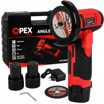 Akumuliatorinis kampinis šlifuoklis OPEX TOOLS OPX28003, 12V