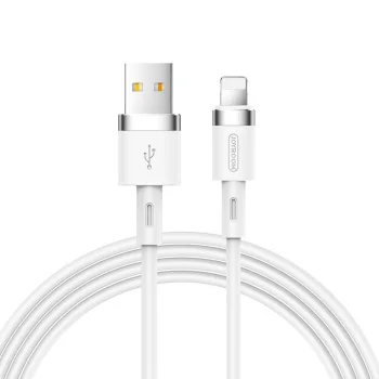 Joyroom USB-A į Lightning silikoninis laidas 2.4A 1.2m, baltas