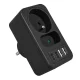 Tinklo šakotuvas Maclean MCE249 F/B 2 lizdai, 2x USB-A 18W, 2x USB-C PD 20W, juodas