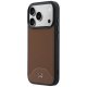 Mercedes Leather Wood Effect Curve MagSafe dėklas iPhone 17 Pro Max, rudas