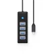 USB šakotuvas Orico PW4U-C3, iš USB-C į 4x USB-A 3.0, juodas