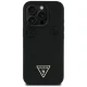 Guess Grained Hot Stamp Peony Triangle Logo MagSafe dėklas iPhone 16 Pro Max, juodas