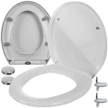 Ruhhy 00024547 lėtai nusileidžiantis klozeto dangtis, baltas