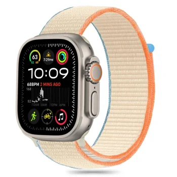 Tech-Protect nailoninis dirželis Apple Watch 6/7/8/9/10/SE/Ultra (44-49 mm), bežinis