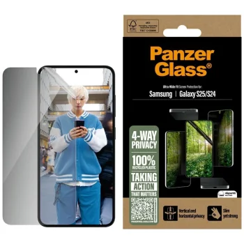 PanzerGlass Eco Matrix Ultra-Wide Fit Privacy apsauginis stiklas Samsung Galaxy S25