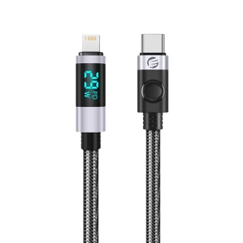 Orico LDC2L USB-C to Lightning PD 29W Cable with LED Display 2m - Black