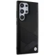 BMW Signature Leather Crossing Lines dėklas Samsung Galaxy S24 Ultra, juodas
