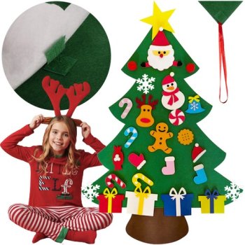 Ruhhy 00024856 veltinė Kalėdų eglutė su papuošimais, 90 cm