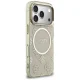 Guess IML Peony Dot MagSafe dėklas iPhone 17 Pro telefonui, smėlio spalvos